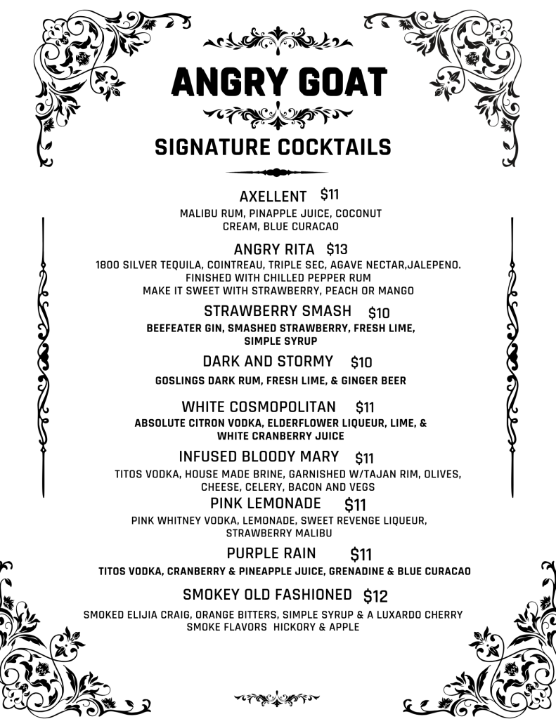 Angry Goat Cocktails